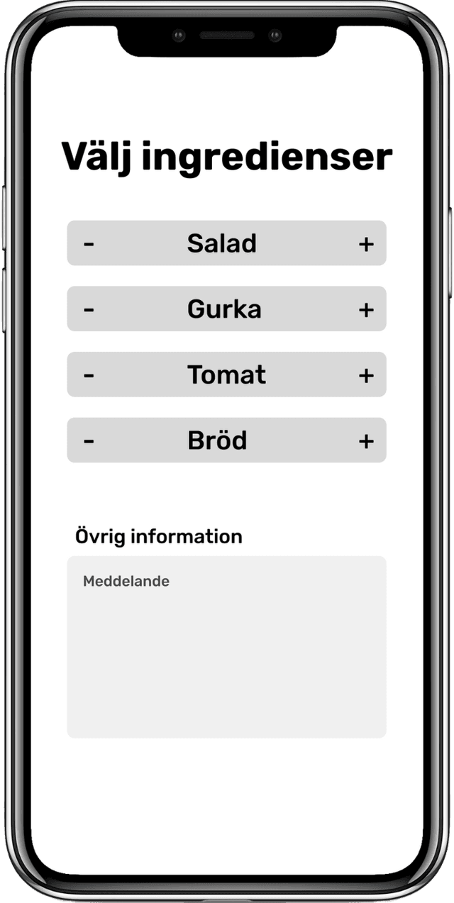 Välj ingredienser